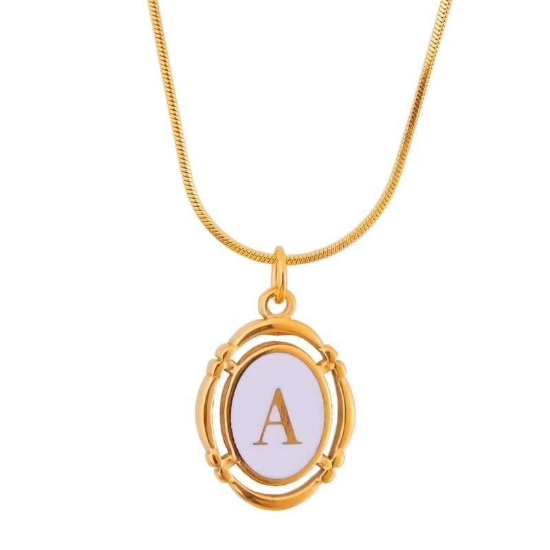 Stainless Steel Classic Style Stoving Varnish Plating Letter Pendant Necklace