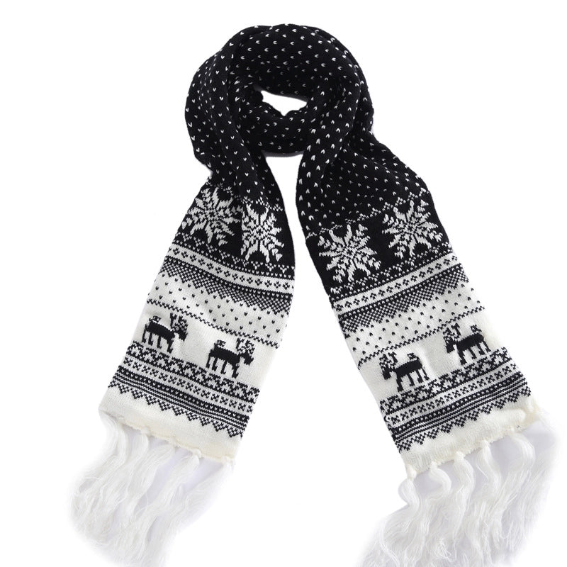 Christmas Gift Snowflake Elk Thickened Wool Couple Warm Scarf Scarf