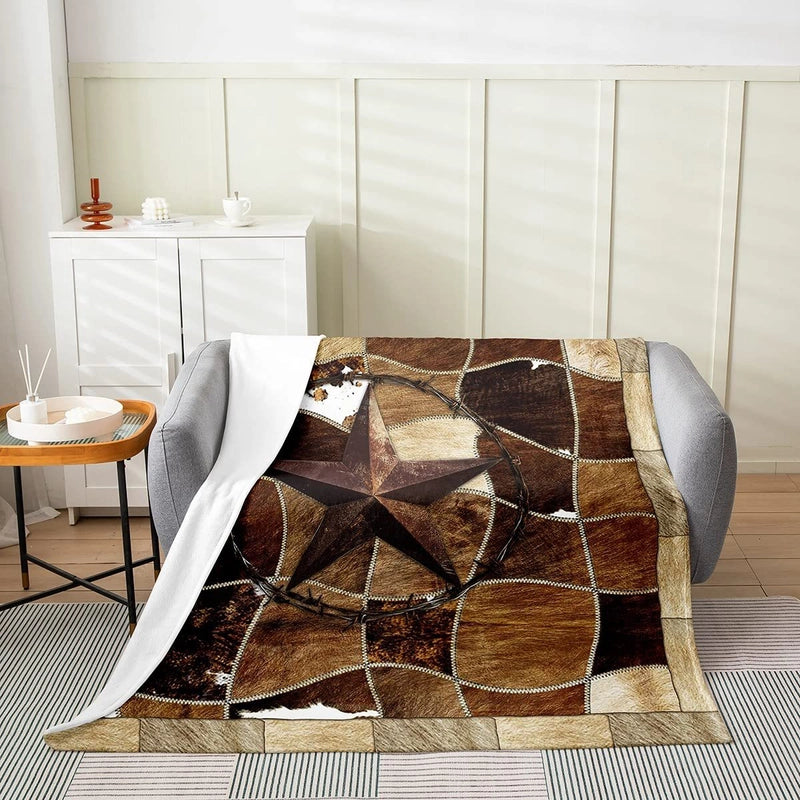 Casual Cow Pattern Color Block Polyester Blanket Couch & Sofa Decor