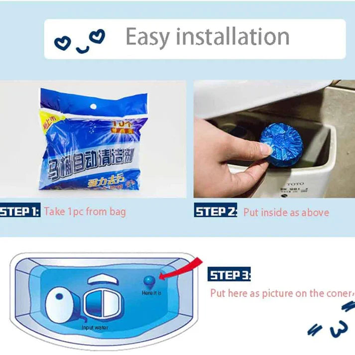 Toilet Cleaner Flush Tablets 10 Pcs