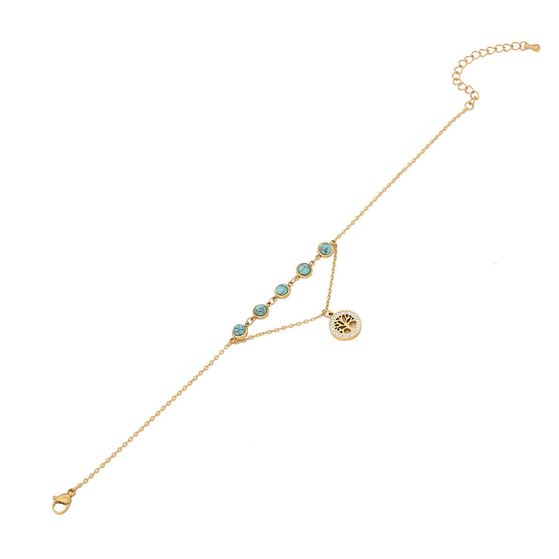 Women Natural Heart Stainless Steel Anklets