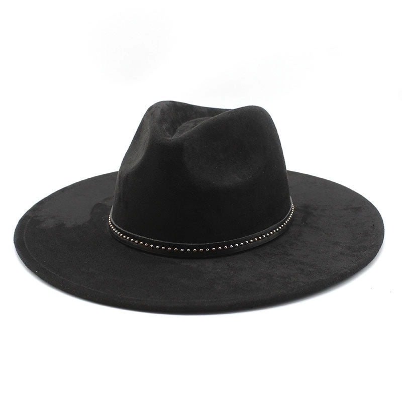 Unisex Vintage Style Ethnic Style Solid Color Flat Eaves Fedora Hat