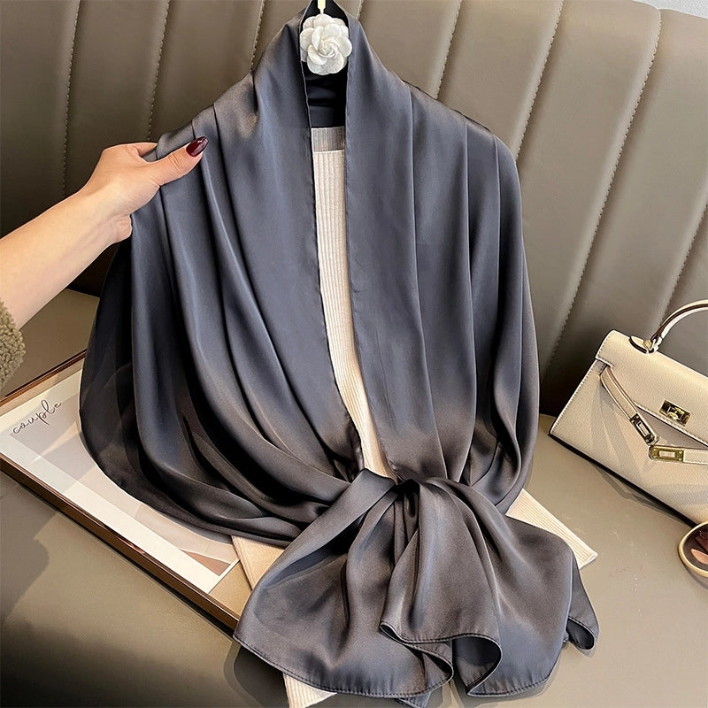 Women's Minimalist Classic Style Solid Color Imitated Silk Silk Scarf