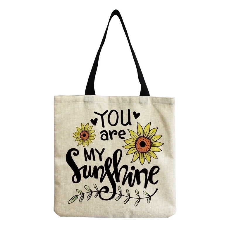 Women's Minimalist Letter Cotton And Linen Shopping Bags