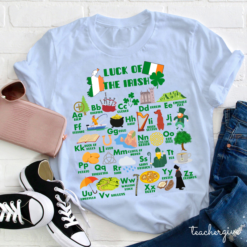 Luck Of The Irish Alphebat Teacher T-Shirt