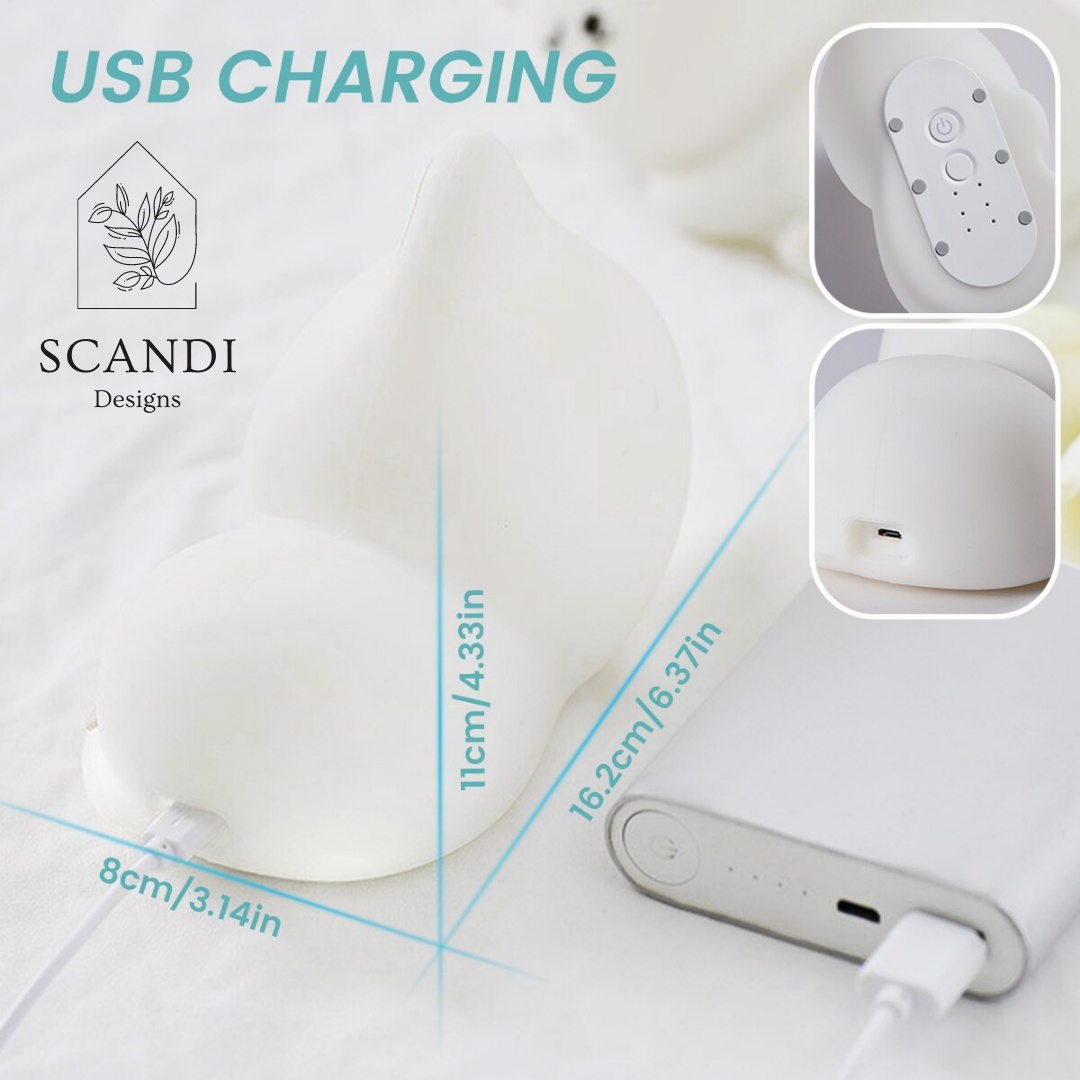 Kitty Night Color-Changing Night Light – Portable. USB Rechargeable Kids Lamp