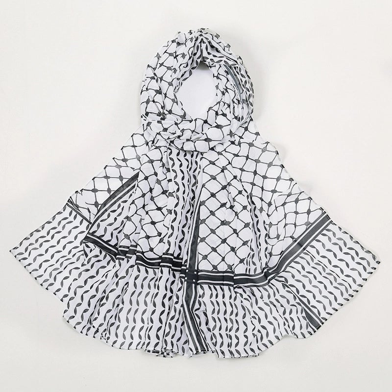 Women's Retro Lattice Chiffon Kerchief