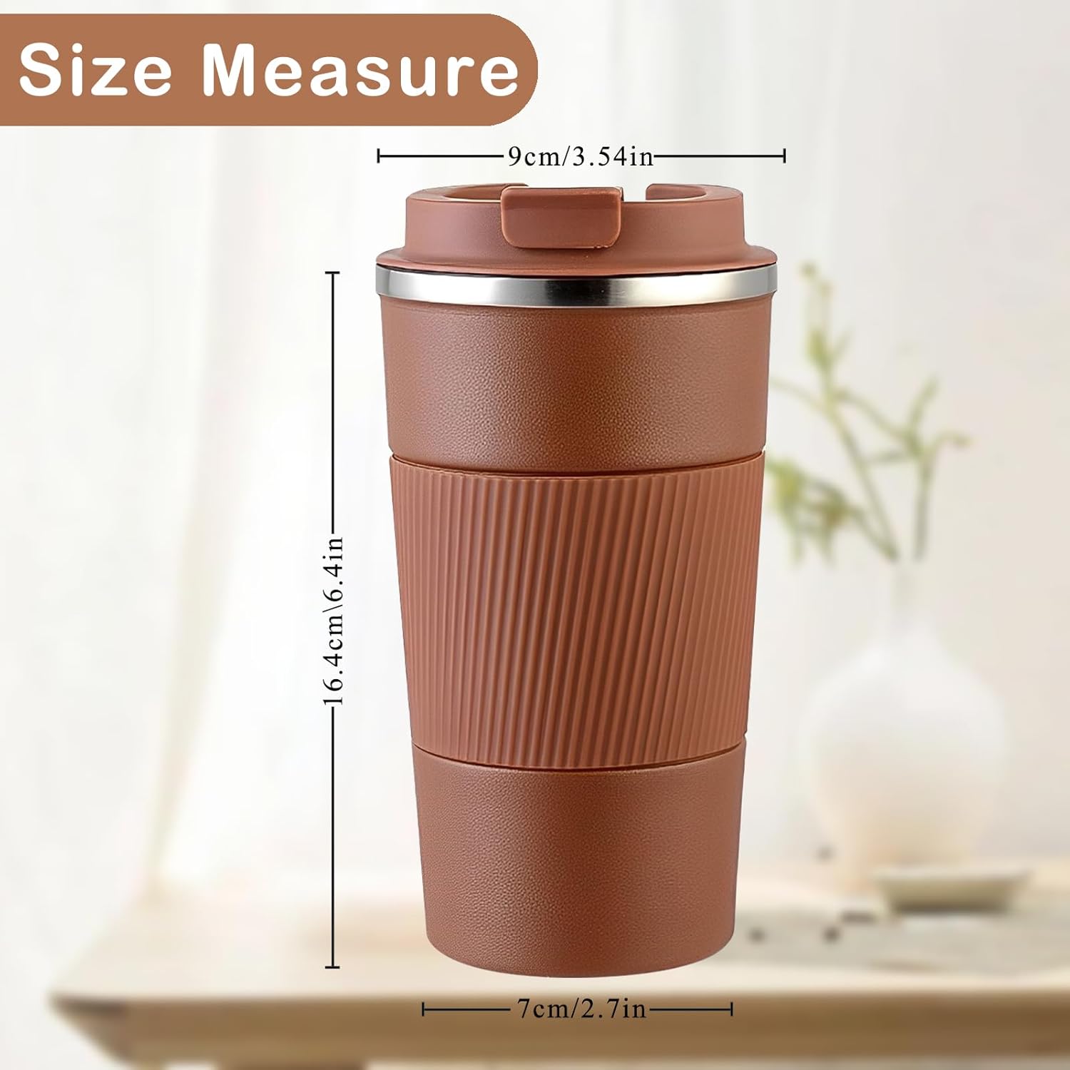 Senshuomy Travel Mug, Insulated Coffee Cup with Leakproof Lid, Reusable Coffee Cups Travel Cup, Stainless Steel thermaol Mug for Hot Cold Drinks (Green 380ml)