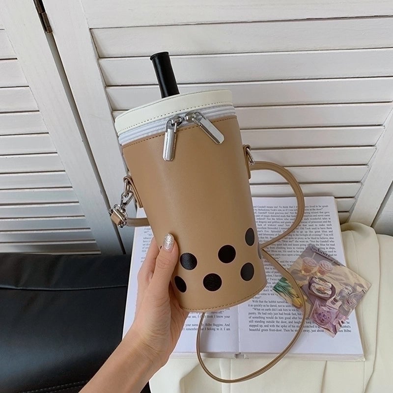 Women's Small Pu Leather Cartoon Cute Bucket Zipper Shoulder Bag