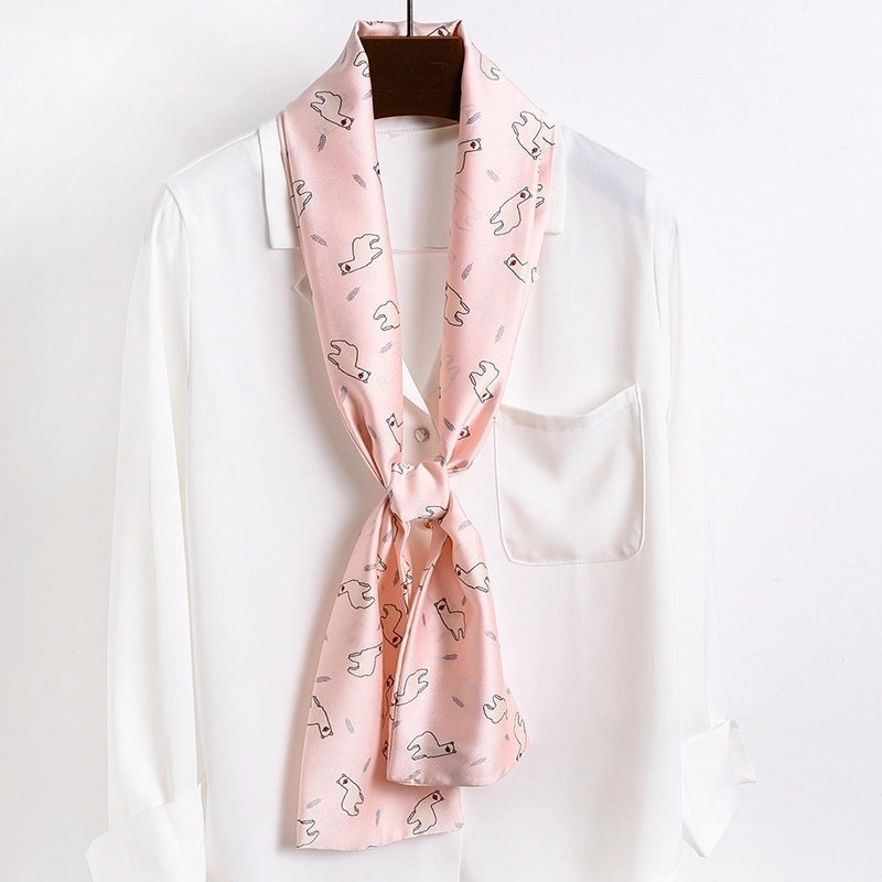 Women's Elegant Printing Satin Silk Scarf