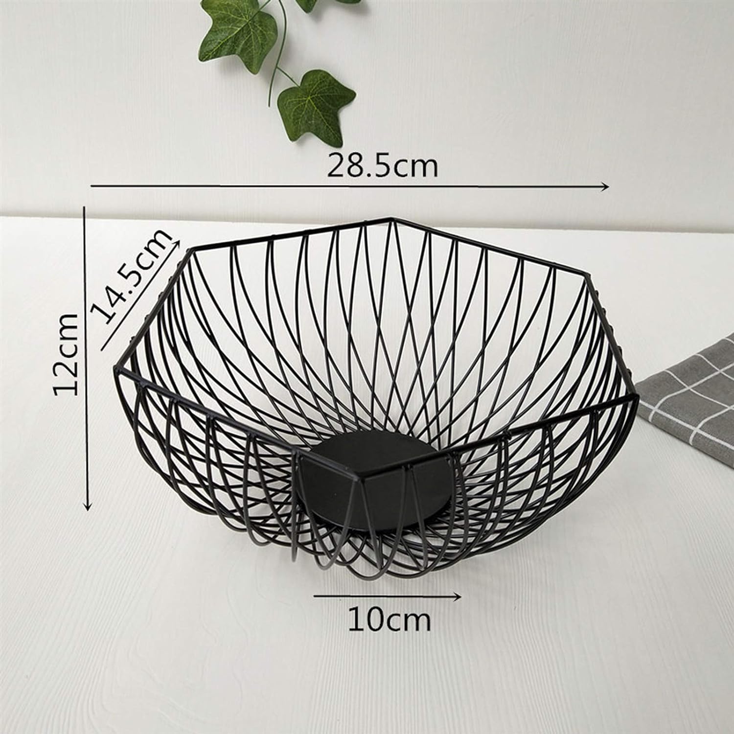 Hexagonal Iron Fruit Basket-(5330) Black