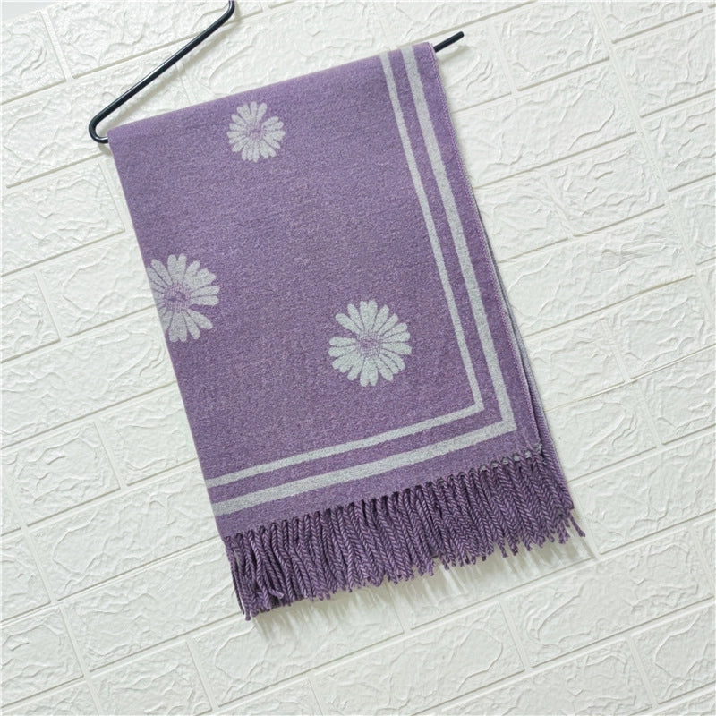 Women's Cute Sweet Printing Imitation Cashmere Polyester Scarf