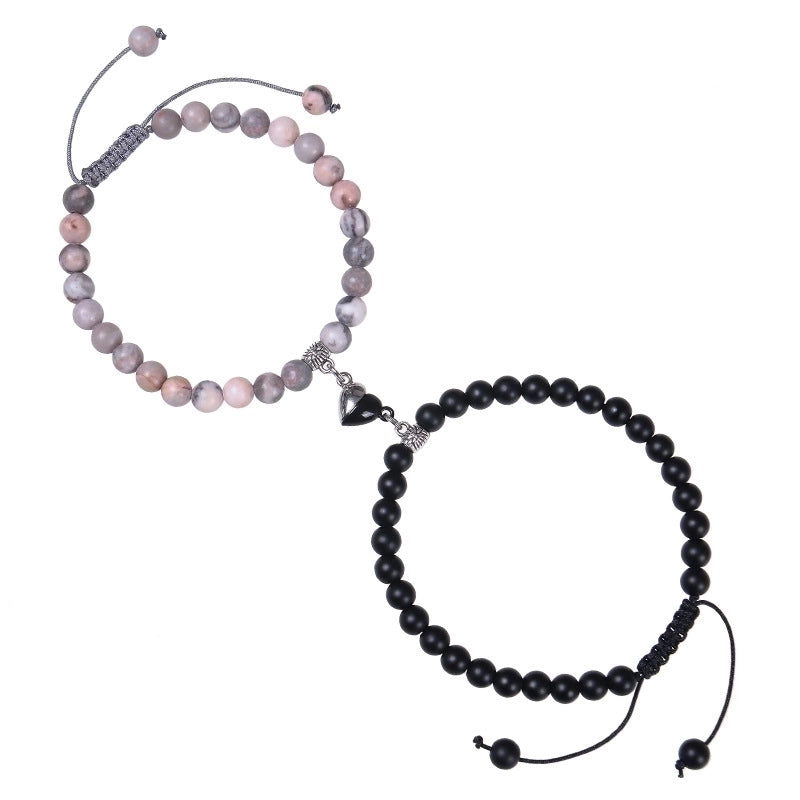 Romantic Heart Shape Natural Stone Handmade Bracelets