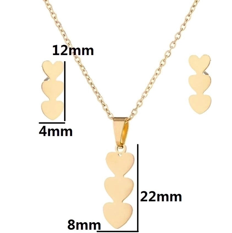 Minimalist Heart Shape Stainless Steel Plating Women's Earrings Necklace
