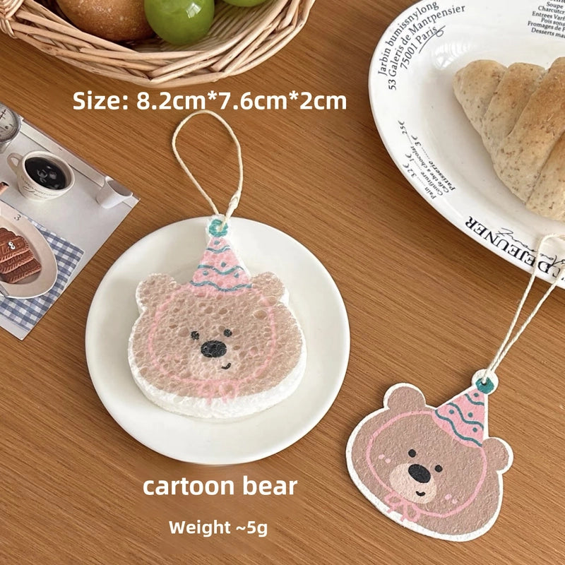 Chef Lele Cute Natural Wood Pulp Cotton Rag Wash Dishes And Wipe Wipe Artifact Decontamination Smear Cloth Kitchen Artifact