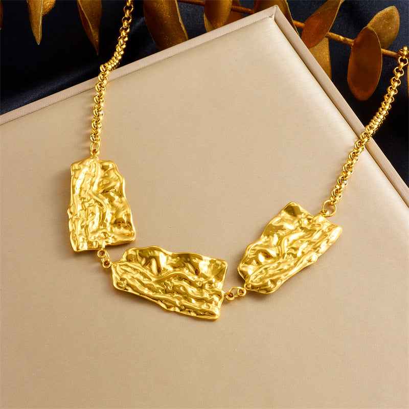 Exaggerated Irregular Pattern Geometric Spiral Large Pendant Necklace Female Hip Hop Sweater Chain