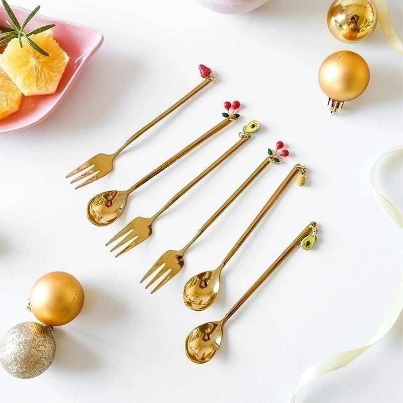 Cute Solid Color Stainless Steel Tableware