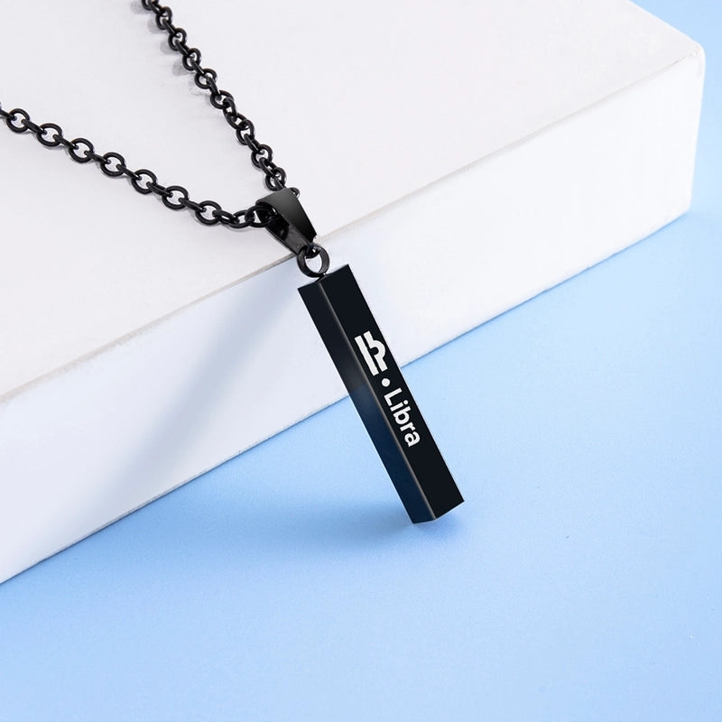 12 Constellation Stainless Steel Ing Pillar Necklace