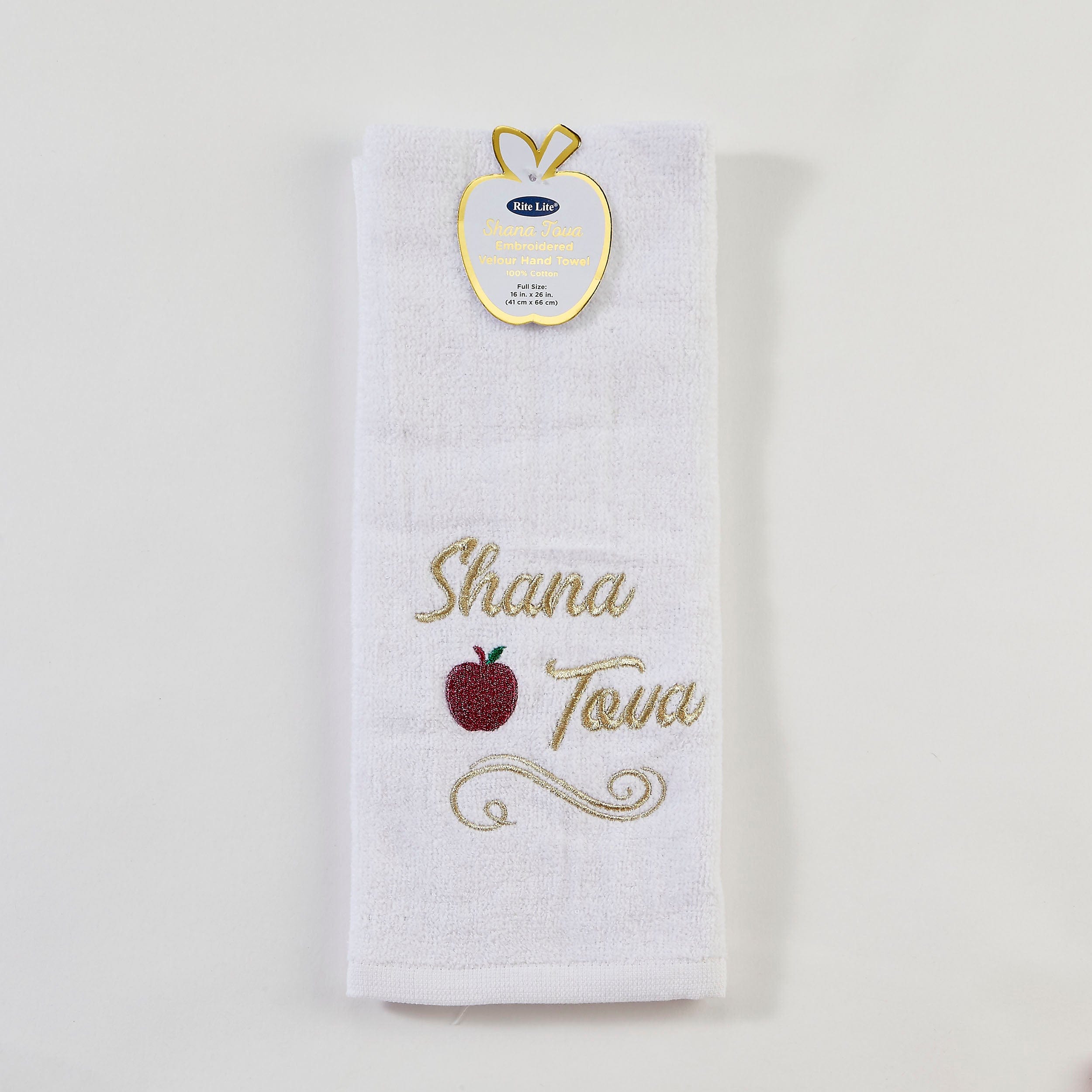 Embroidered Rosh Hashanah Tea Towel