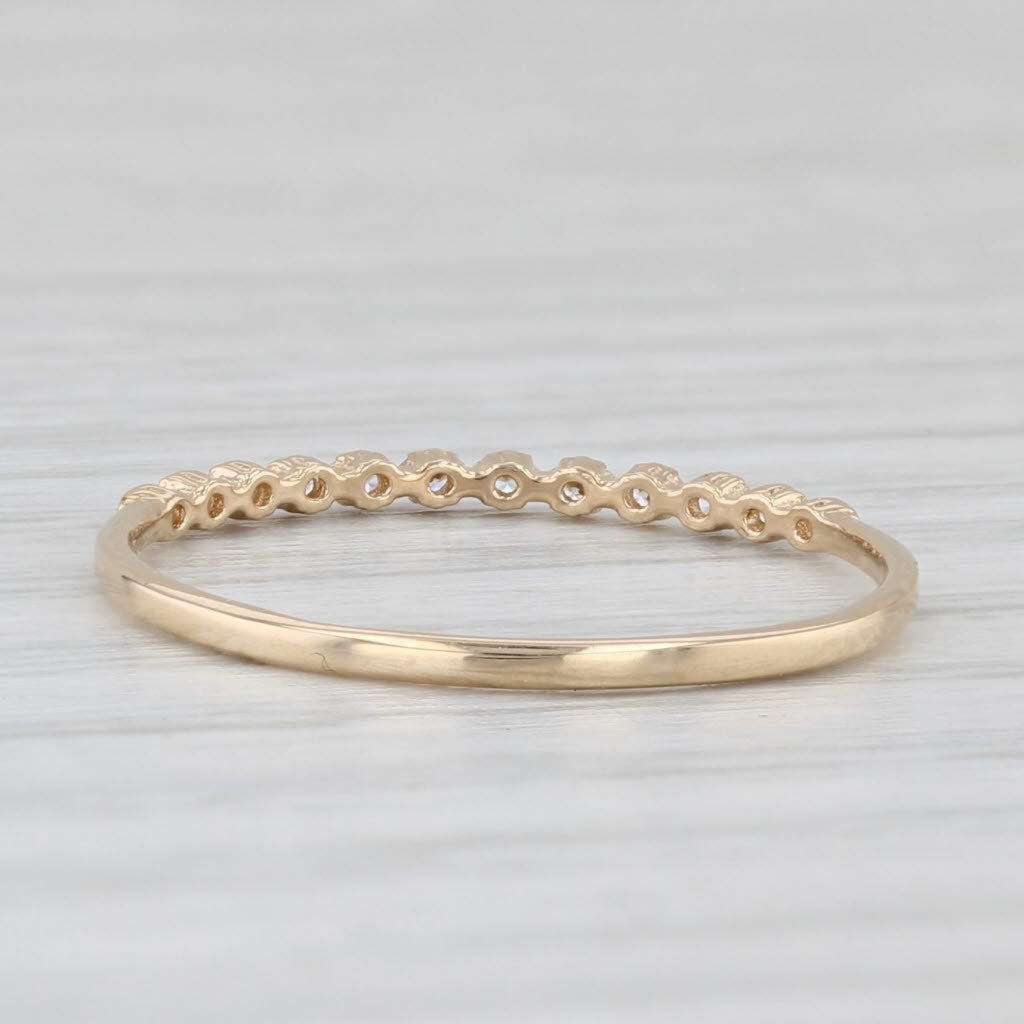 Cubic Zirconia Stackable Ring 14k Yellow Gold Size 6 Wedding Band