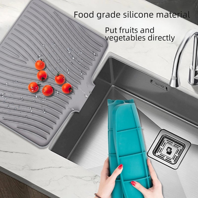 New Silicone Diversion Opening Slope Draining Mat Simple Bowl Dish Drying Filter Mat Heat Insulation