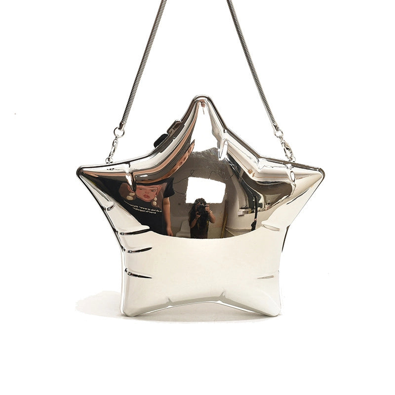 Women's PVC Solid Color Streetwear Lock Clasp Shoulder Bag