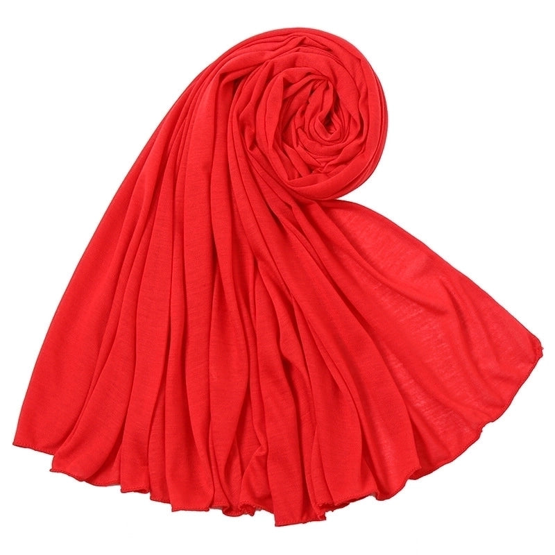Women's Minimalist Solid Color Mercerized Cotton Winter Scarves