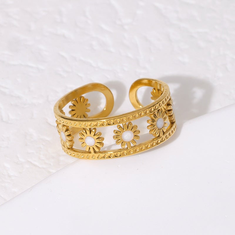 Open Ring Minimalist Sun Stainless Steel Electroplating Rings