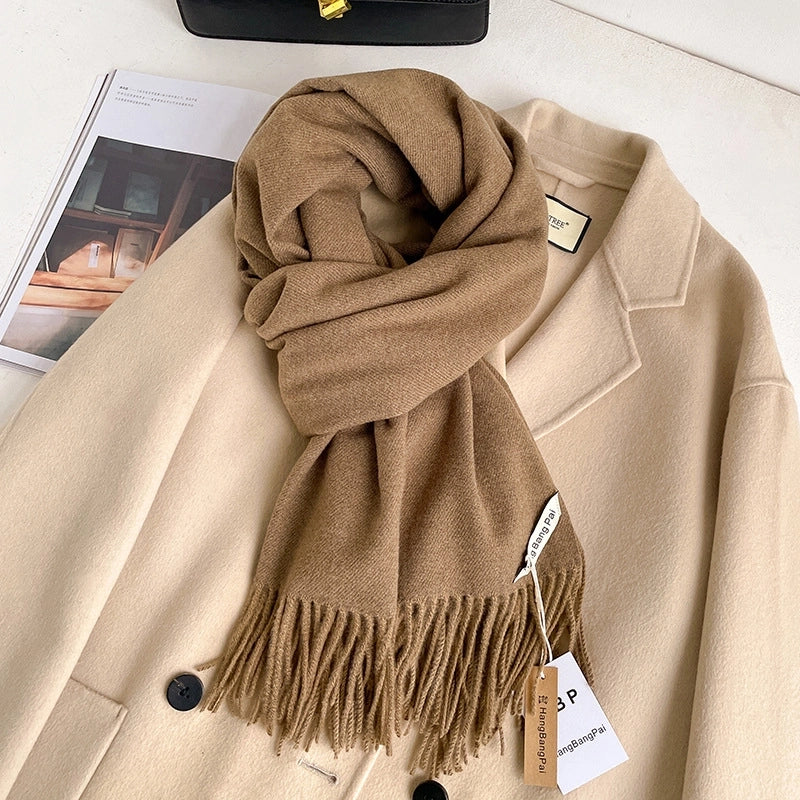 Unisex Casual Basic Solid Color Imitation Cashmere Scarf