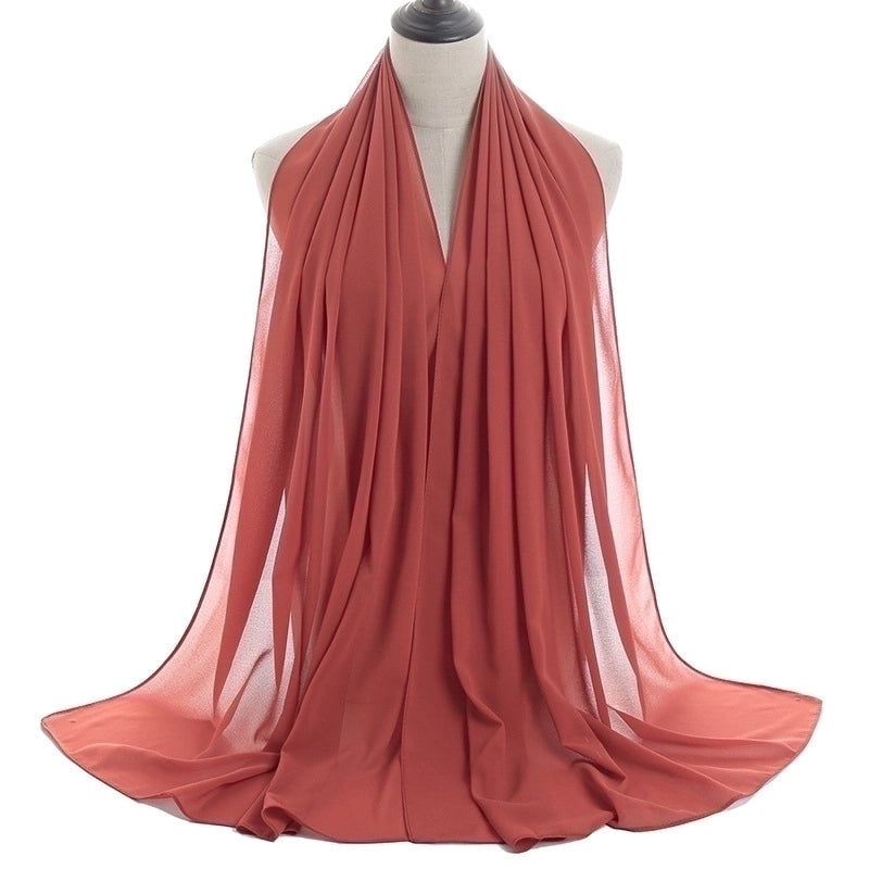 Women's Minimalist Solid Color Chiffon Cotton Linen Scarves