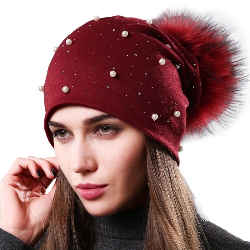 Women's Sweet Minimalist Solid Color Pom Poms Eaveless Beanie Hat