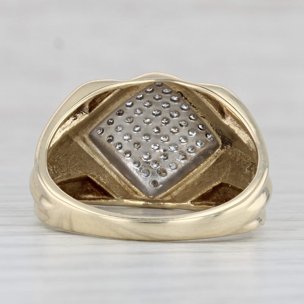 0.20ctw Pave Diamond Cluster Ring 10k Yellow Gold Size 11