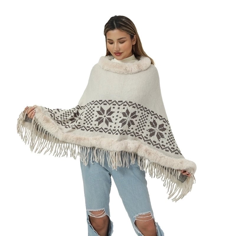 Women's Streetwear Geometric Imitation Cashmere Tassel Shawl