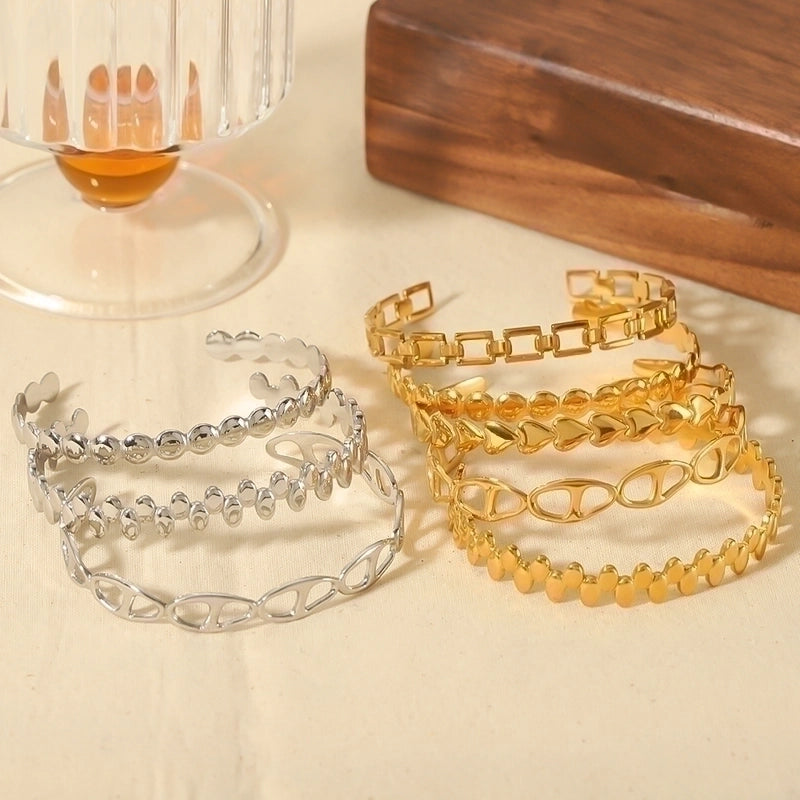 Vintage Style Circle 304 Stainless Steel Bangle In Bulk