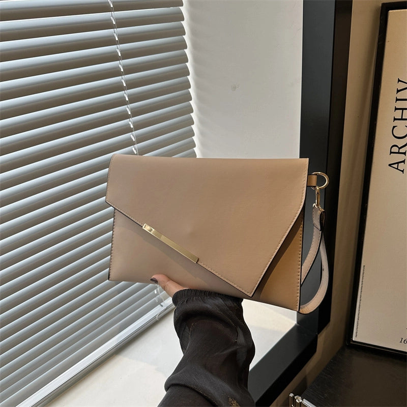 Women's Pu Leather Solid Color Elegant Square Zipper Envelope Bag