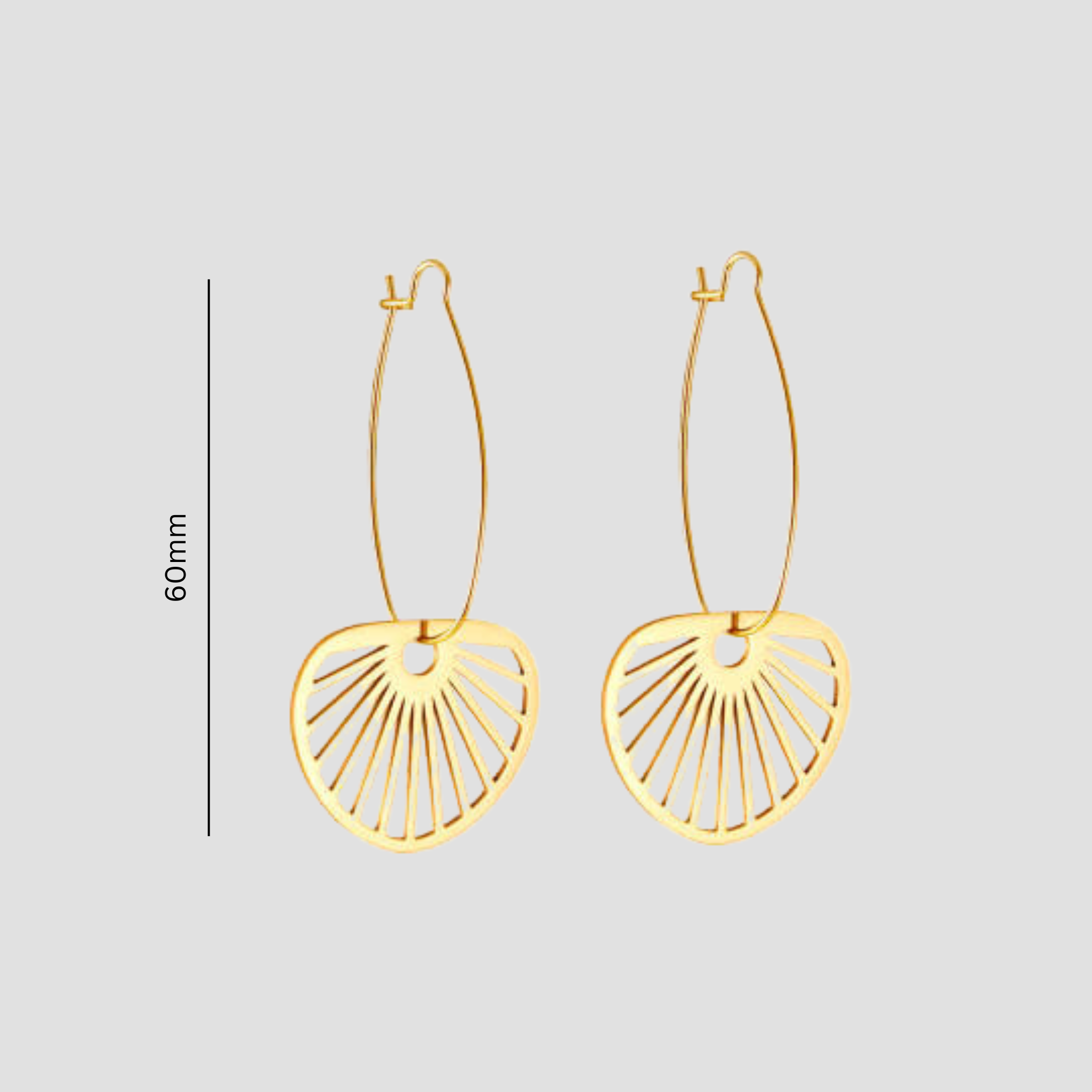 Dangled shell hoops - Silver