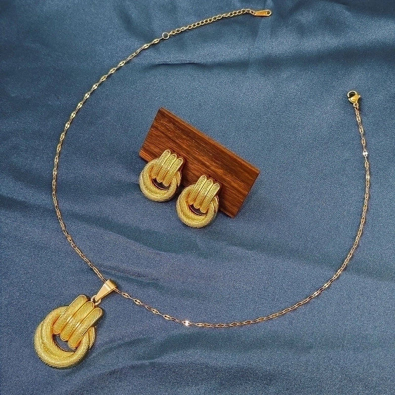 Elegant Classical Geometric 304 Stainless Steel Plating Jewelry Set