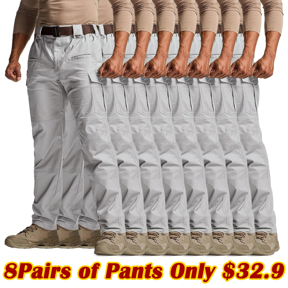 ⚡Last Day Clearance -Men's Flex Stretch Tactical Pants, Water Resistant Ripstop Cargo Pants