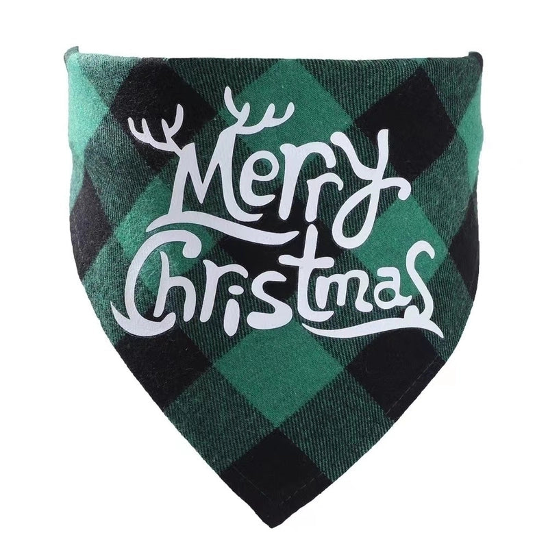 British Style Polyester Christmas Lattice Pet Saliva Towel