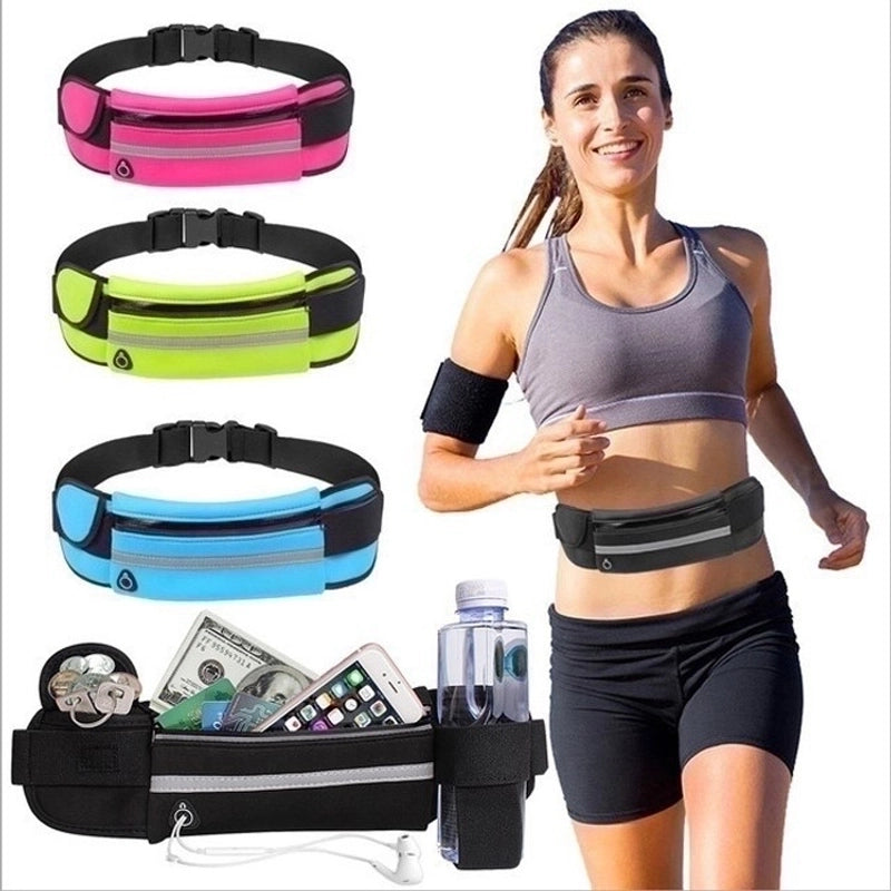 Unisex Sports Solid Color Composite Fabric Waist Bags