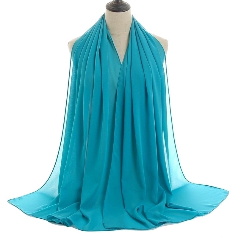 Women's Minimalist Solid Color Chiffon Cotton Linen Scarves