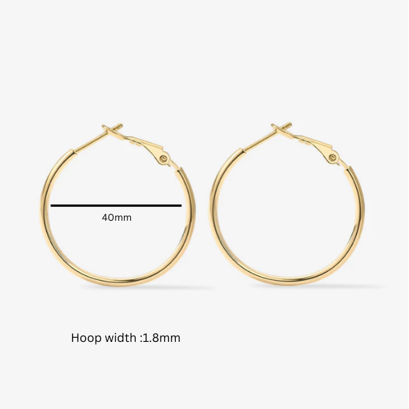 35mm Clasped hoops - Gold