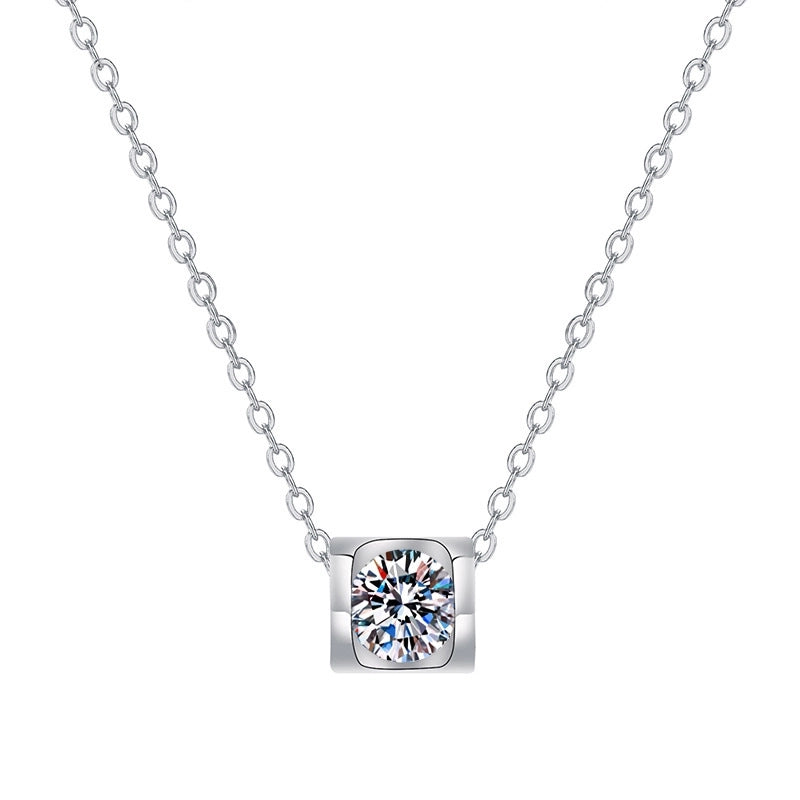 Minimalist Shiny Round Water Droplets Bow Knot Copper Plating Inlay Zircon Silver Plated Pendant Necklace Necklace Pendant