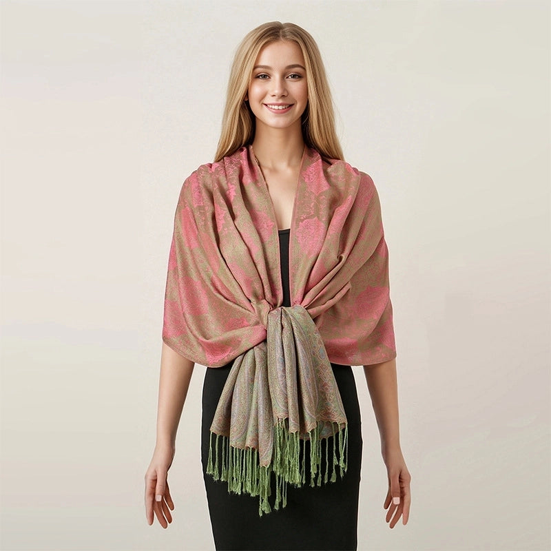 Women's Elegant Basic Solid Color Polyester Shawl