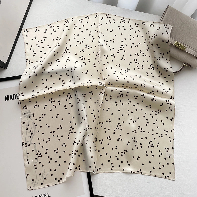 Women's Elegant Business Polka Dots Silk Printing Silk Scarf