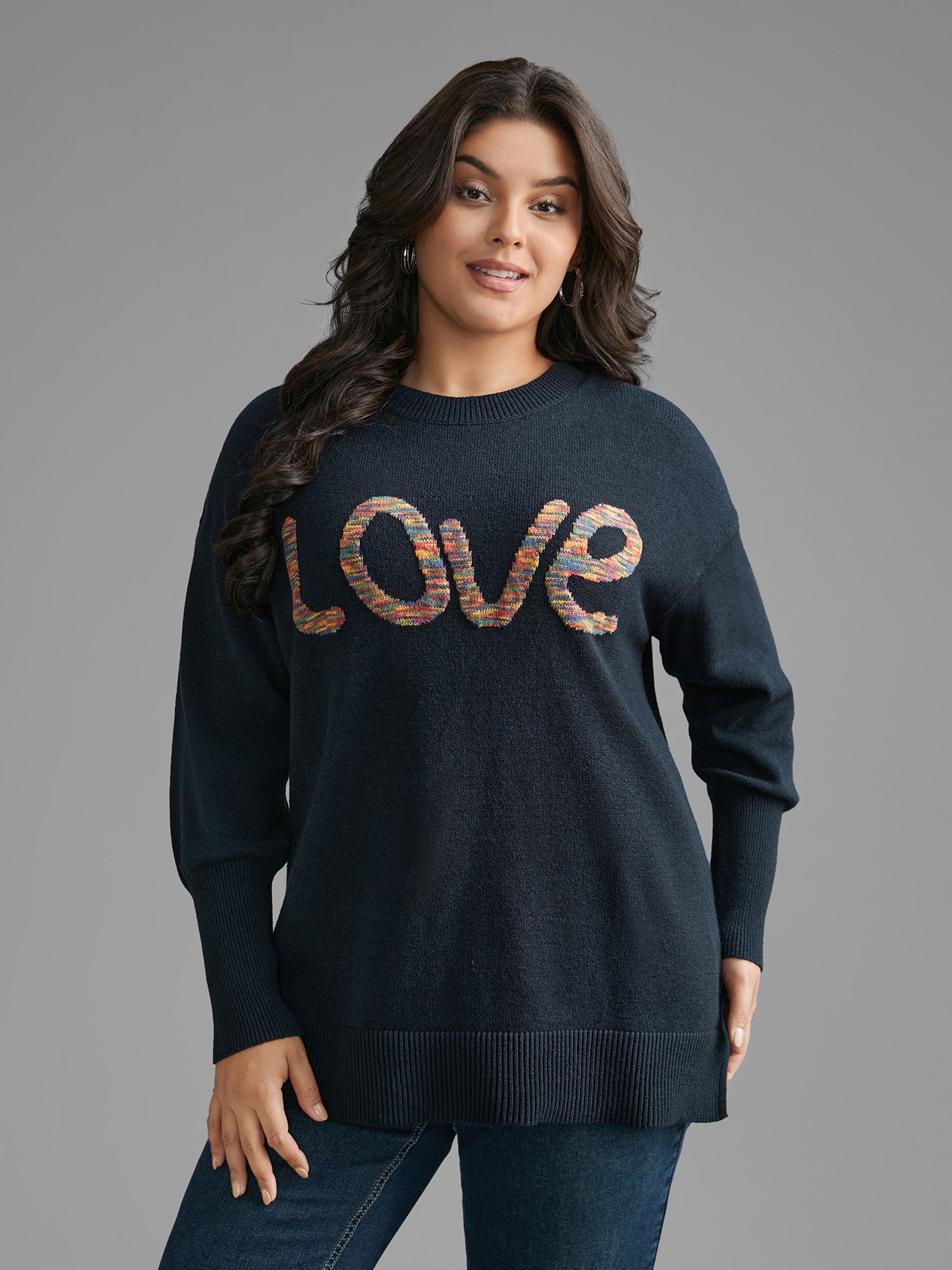 Supersoft Essentials Love Pattern Heather Pullover