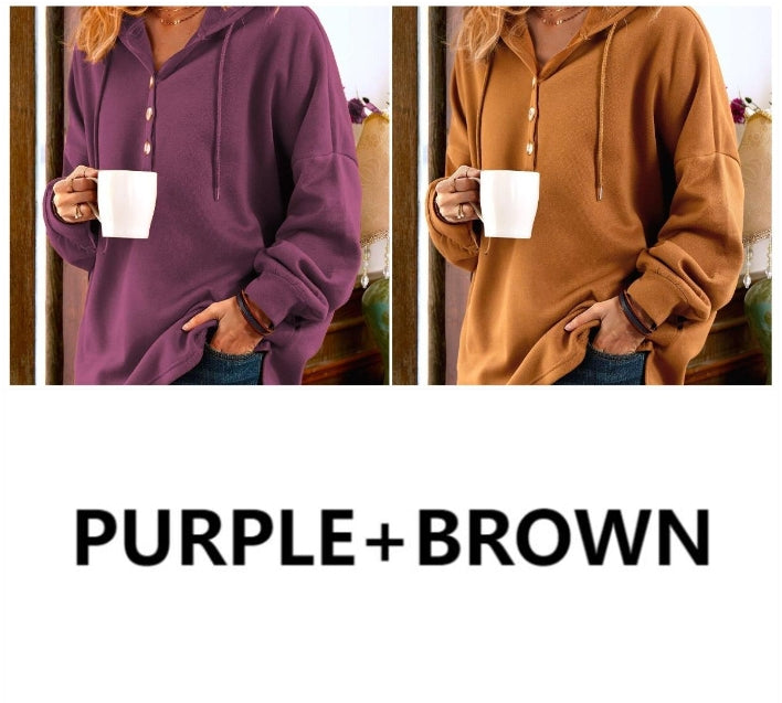 ✨LONG SLEEVE BUTTONED SWEATSHIRT