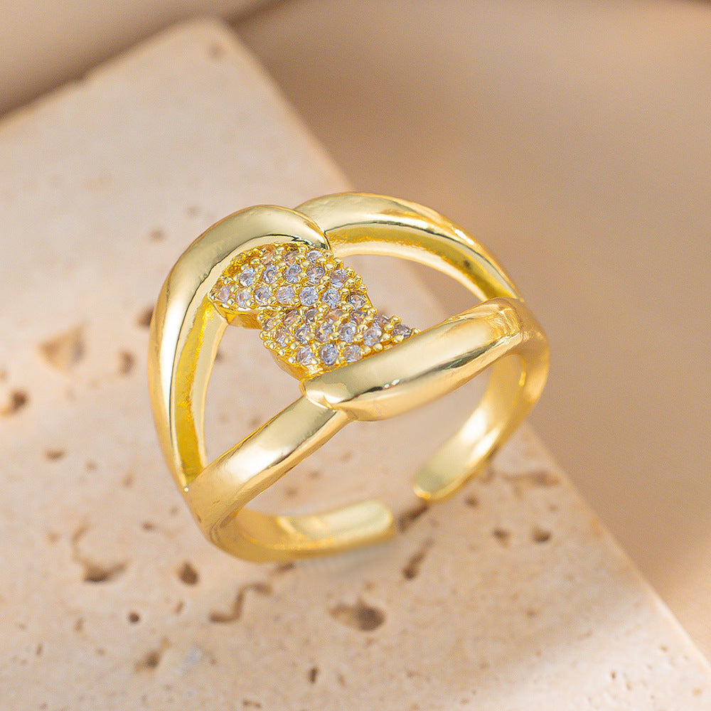 Autumn And Winter Rings Inlaid With Zircon