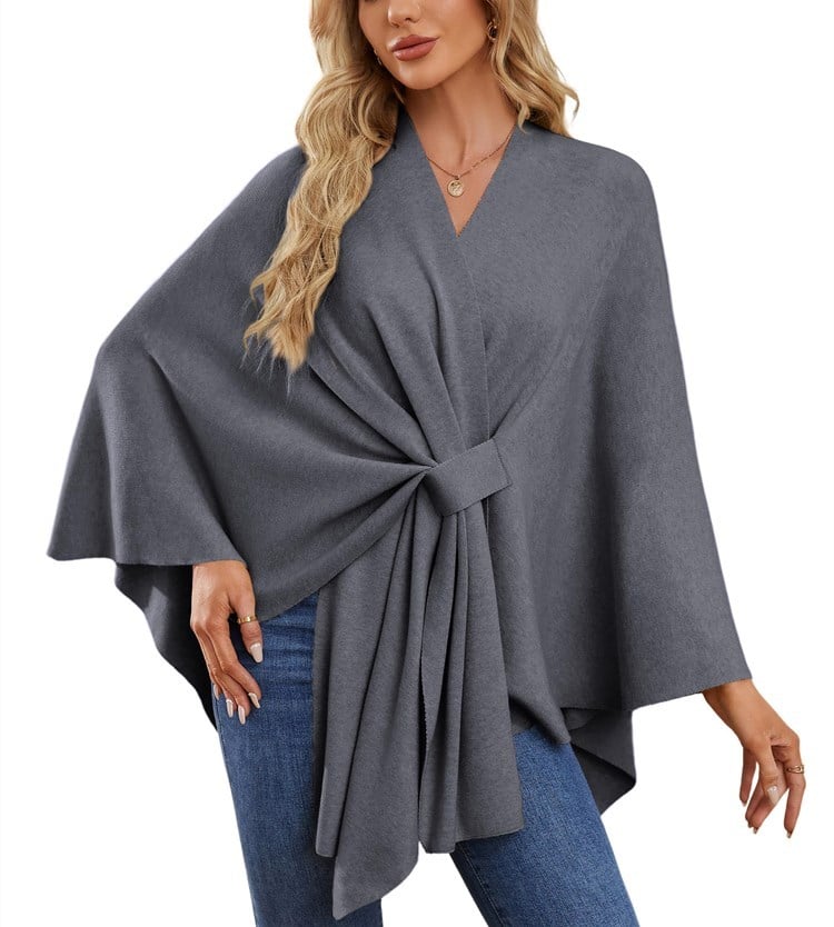 🎁 49% OFF-Elegant Shawl Wraps Soft Open Front Poncho Sweater