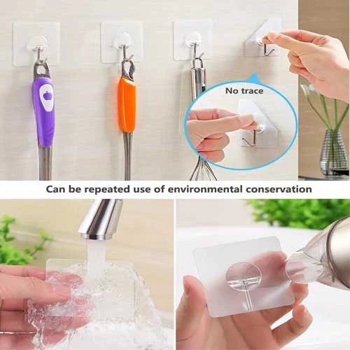 PACK OF 10 ADHESIVE WALL HOOK